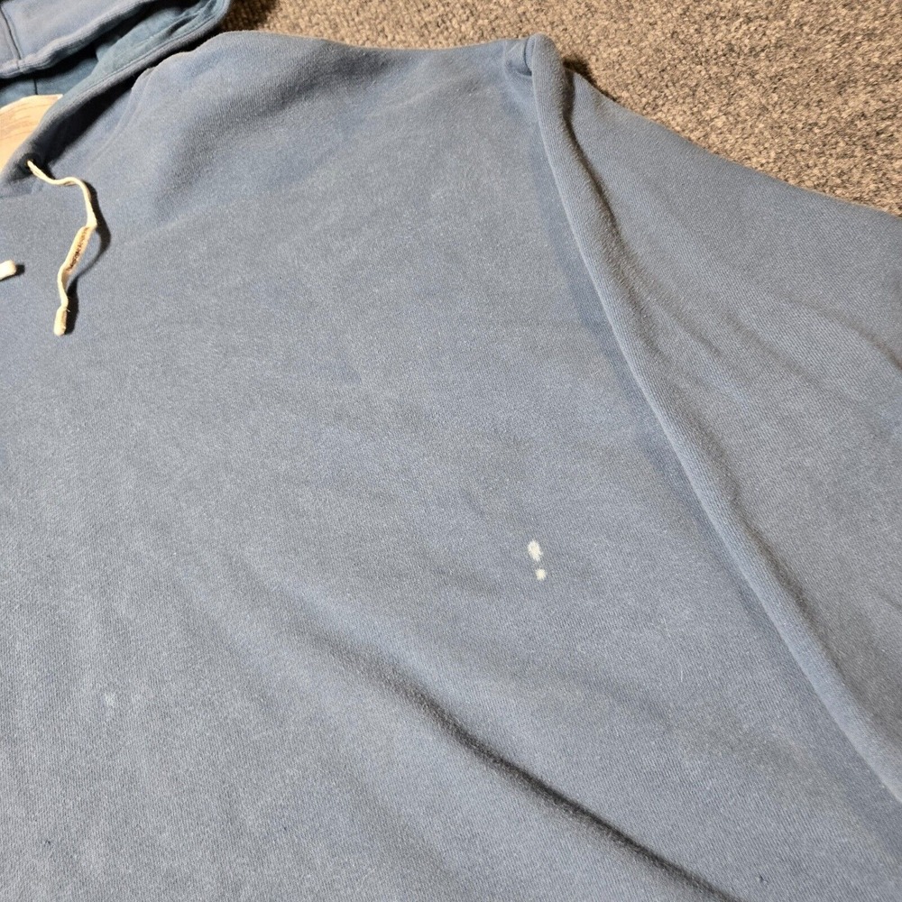 Adidas Hoodie‎ Womens Medium Blue Sweatshirt Cropped Fit Heavy Drawstring - Picture 6 of 9